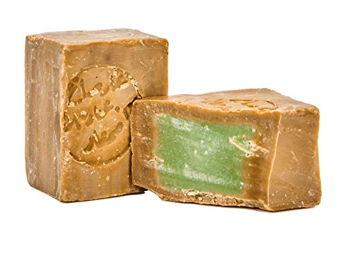 Carenesse Jabón Alepo, 55% de aceite de oliva y 45% de aceite de laurel, receta tradicional, cortada a mano, producto natural, sin colorante y perfumes artifical, 100% vegetal, jabón natural, 200 g