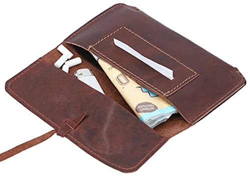 Cartera Gusti para Tabaco Jesse de Cuero marrón Oscuro