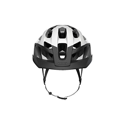 Casco para bicicleta de montaña ABUS Moventor Quin - Casco de bicicleta inteligente con detección de colisión y sistema de alarma SOS - Para hombres y mujeres - Blanco, talla L