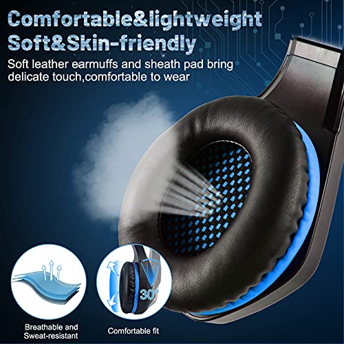 Cascos Gaming para Nintendo Switch PS4 PS5 Xbox One Laptop PC, DIWUER Auriculares Gaming con Microfono con Sonido Envolvente y Cancelación de Ruido, 3.5mm Jack y Luz LED…