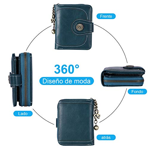 Censhaorme Vintage Leather Cera de petróleo Corta de Las Mujeres Carteras Pequeños Lindo Monedero Tarjeta Monedero del Bolso Femenino Holder