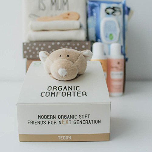 Cesta bebé ecológica unisex - Incluye cosméticos para bebé naturales, cepillo natural, doudou mantita, ropa bebé 100% orgánica y más productos de puericultura.