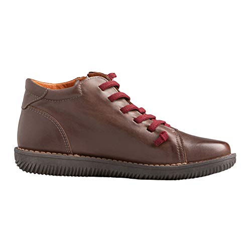 CHACAL Shoes – Botines para Mujer de Piel en Color Marrón, Negro o Vino con cordón elástico y Cremallera para un Calzado fácil – Tallas EU 36 a EU 41