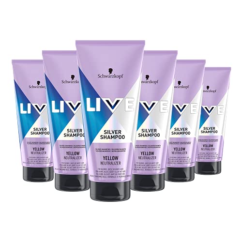 Champú Schwarzkopf LIVE Silver de 200 ml, paquete de 6