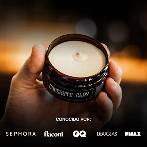 Charlemagne Concrete Clay Pomade – Agarre super fuerte – Pomada mate – Hair Wax – Cera capilar para hombres – 100ml – Brillo moderado, no graso – Crema para peinar - Cera de pelo hecha en Alemania