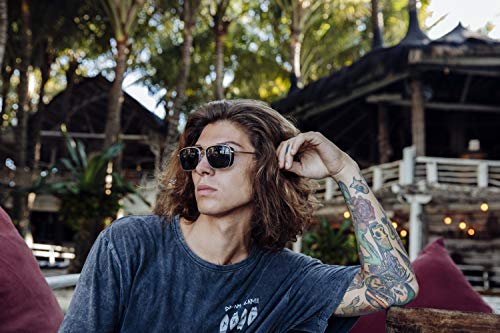 Cheapass Gafas de Sol Doradas Metal Piloto con Solapas Laterales y Lentes Verdes Protección UV400 para Hombres