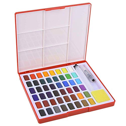 Chenbz Acuarela Pinturas Caja de Pintura, Arte Colorido Pinturas de Acuarela Sólida Caja de Pintura con Pincel Pigment Set