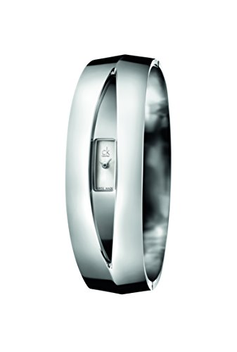 CK - Reloj de Cuarzo para Mujer, Correa de Acero Inoxidable Color Plateado