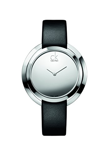 CK - Reloj de Cuarzo para Mujer, Correa de Cuero Color Negro