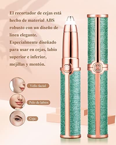 CkeyiN Depiladora Cejas Mujer,Depiladora de Cejas,Eléctrica Depiladora Cejas,Eyebrow Trimmer,Recortador Vello Nariz,Depiladora Mujer para Cejas y Removedor de Vellos Sin Dolor Cejas Labios Nariz