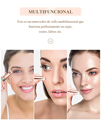 CkeyiN Depiladora Cejas Mujer,Depiladora de Cejas,Eléctrica Depiladora Cejas,Eyebrow Trimmer,Recortador Vello Nariz,Depiladora Mujer para Cejas y Removedor de Vellos Sin Dolor Cejas Labios Nariz