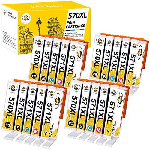 CMYBabee 20 Pack 570XL 571XL Cartucho de Tinta Compatibles para Canon PGI-570 CLI-571 pour Canon PIXMA MG5750 TS5050 MG5753 MG6850 MG6852 MG5751 TS5055 MG5752 MG6851 TS5051 TS6051