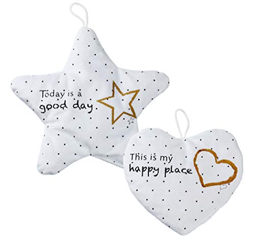 Cojín de huesos de cereza, diseño de estrella, color blanco, incluye relleno de núcleo de cereza blanco Blanco Talla:corazón