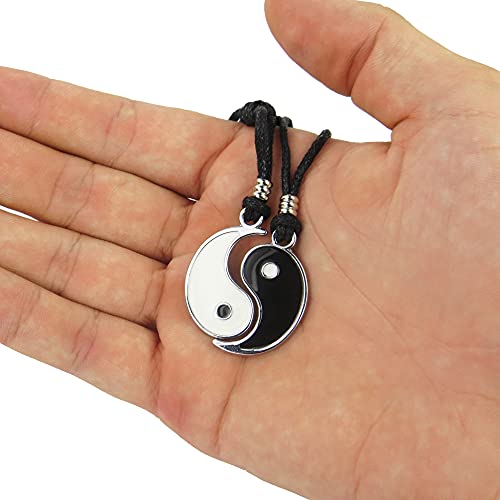 Colgantes Yin Yang / Acero Inoxidable Ajustable /Collar Masculino/Femenino/Unisex | Regalo Parejas y Amigos (Yin Yang 2pcs)