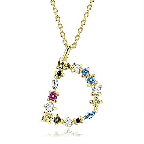 Collares Para Mujer Alfabeto Az, Collar Con Inicial De Ópalos Dorados De Plata De Ley 925, Colgante De Letra Delicada Con Nombre, Regalo De Joyería De Cumpleaños Para Niña, Día De San Valentín, D
