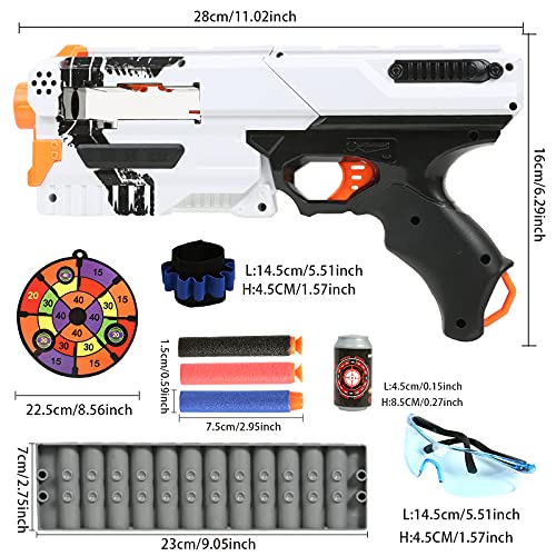 Colmanda Pistola de Juguete, Pistola Eléctrica Juguete con 80 Balas Espuma, Pistola Juguete con Clip de 12 Dardos, Automático Pistola para Niños, Pistola Dardos Espuma Regalos para 4-14 Años Niño (1)