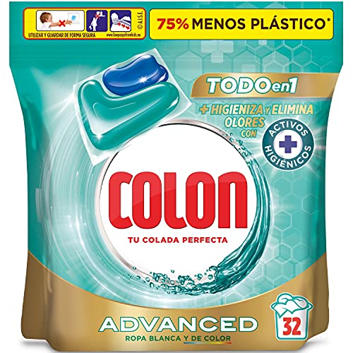 Colon Total Power Gel Caps Higiene - Detergente para Lavadora con activos higiénicos, Formato Cápsulas - 32 unidades