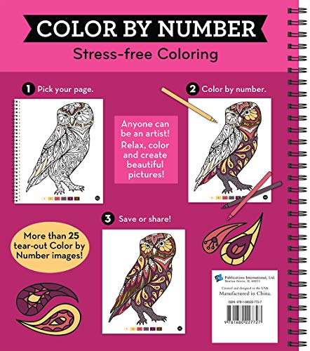 Color by Number Stress-Free Coloring Pink (Brain Games - Color by Number)