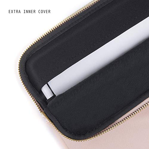 Comfyable Funda para tablet compatible con iPad Pro de 12.9 pulgadas 2020 y teclado inteligente con soporte para lápiz, funda impermeable con cremallera para iPad, rosa y negro