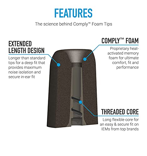 Comply Professional Serie P 3 Pares de Almohadillas para Auriculares - Talla M (Medianas) - Negro