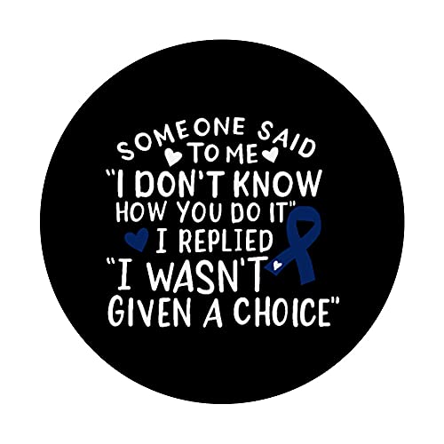 Conciencia sobre el cáncer de colon Dark Blue Ribbon Fighter Chemo PopSockets PopGrip Intercambiable