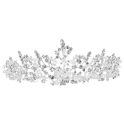 Confiable Corona nupcial Tiara Crystal Rhinestone Boda PRINCESA NOMBRES TIARA DIEADA PAISTRIOS DIRECTORES DE BODA Accesorios para el cabello Compatible con las mujeres Práctico ( Color : Silver )