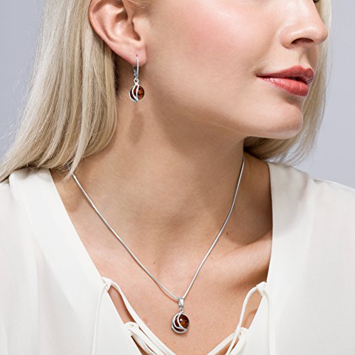 Copal Señoras Plata 925 Colgante Bala Longitud-ajustable Embalaje Ecológico Regalo Novia