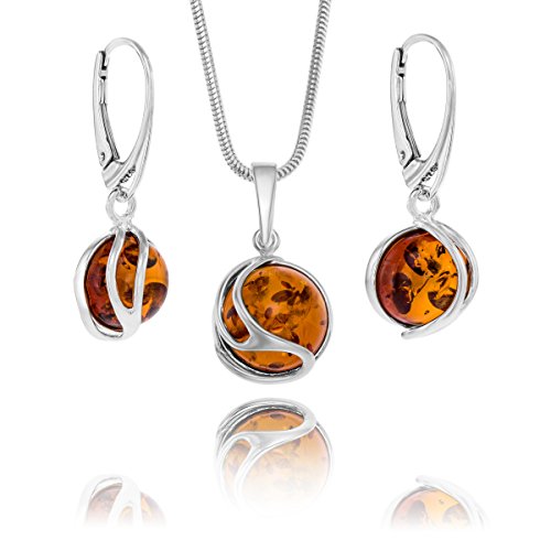 Copal Señoras Plata 925 Colgante Bala Longitud-ajustable Embalaje Ecológico Regalo Novia