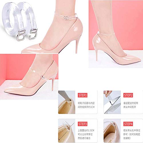 Correas transparentes del zapato de la muchacha de 2 pares para los tacones altos, antideslizante antideslizante