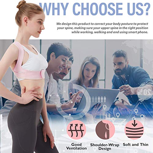 Corrector de Espalda para Mujeres y Hombres, Corrector de Postura Superior para Soporte de la Clavícula y Corrector de Espalda y Hombro a Aliviar el Dolor de Cuello, Hombros y Espalda (S/M)