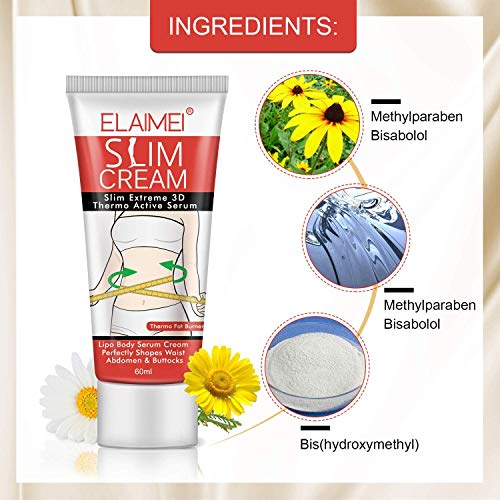 Crema adelgazante, Crema para eliminar la celulitis Quemador de grasa Pérdida de peso Cremas para adelgazar Pierna Cuerpo Cintura Efectivo anticelulítico Quema de grasa (2 Pack)