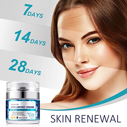 Crema de ácido hialurónico - Hidratante de ácido hialurónico y crema antienvejecimiento para rostro, cuerpo, manos Extracto de piel Crema facial hidratante, piel suave y vitalidad