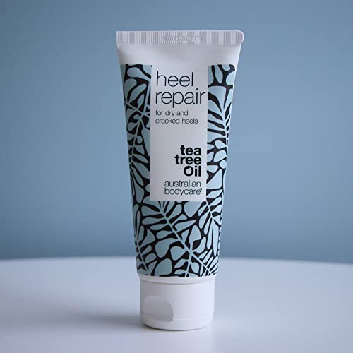 Crema Heel Repair de Australian Bodycare, 100 ml | Tea Tree Oil + Mint | Contiene 25% de urea | Bálsamo para talones agrietados | Para hombres y mujeres con pies agrietados | Aceite de árbol del té