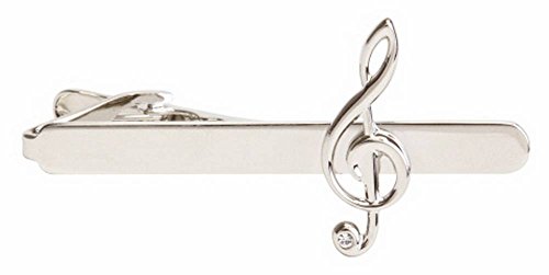 David Van Hagen Silver Treble Clef corbata Clip