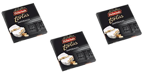Delaviuda - Pack incluye 3 Turrón Torta Imperial, duro crujiente de Almendra - Calidad Suprema - 200gr (Sin Gluten)