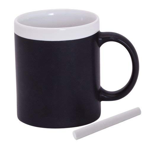 Deliex delicias de Extremadura Lote Tazas Pizarra Cerámica Colores Variados con Tiza, Pinturas para Dibujar Niños en Bodas, Bautizos y Comuniones (25 ud) Incluye 5 Crema Cacao