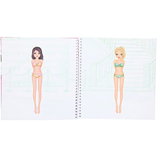 Depesche 11597 TopModel Dress Me Up-Libro jóvenes diseñadores de Moda, 24 páginas y Muchas Pegatinas, Aprox. 18 x 17,5 x 1,2 cm, Color carbón