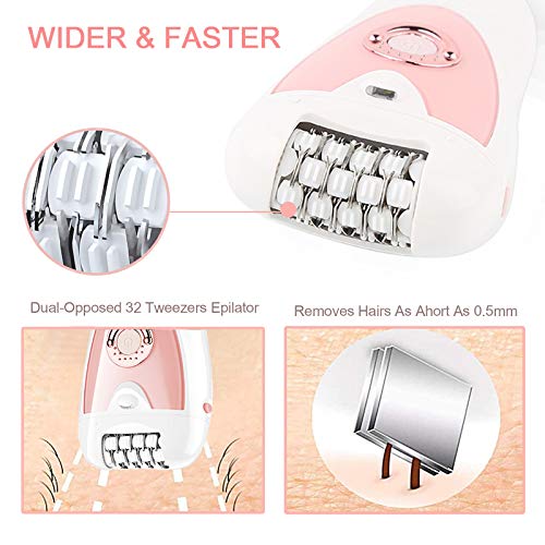 Depiladora facial para mujer 2 en 1, depiladora eléctrica para el pelo, zona íntima, recargable, luz LED, 2 velocidades