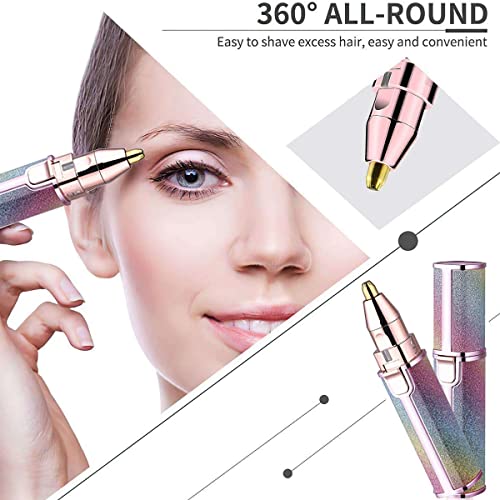 Depiladora Facial para Mujer de Viaje 2 en 1 | Eliminador Vello Facial Flawless Sin Dolor | Depila Cejas, Nariz y Labios | Afeitadora Eléctrica Bolsillo Recargable USB con Luz LED Para Mujer
