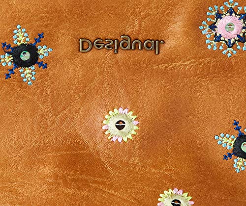 Desigual Fabric Hand Bag, Bolsa de Mano para Mujer, marrón, U