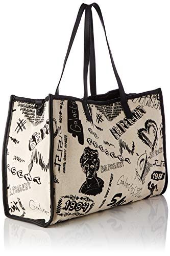Desigual Fabric Shopping Bag, Bolsa de la Compra para Mujer, Blanco, U