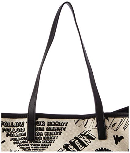 Desigual Fabric Shopping Bag, Bolsa de la Compra para Mujer, Blanco, U