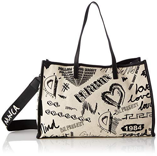 Desigual Fabric Shopping Bag, Bolsa de la Compra para Mujer, Blanco, U