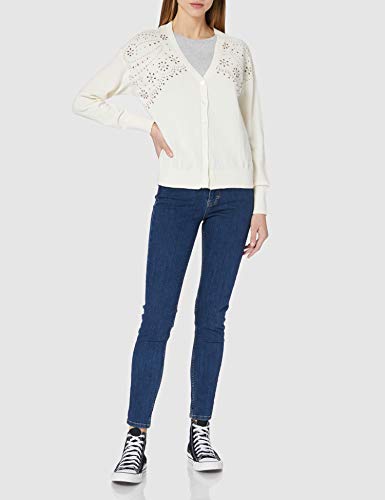 Desigual Jers_Columbia Cardigan Jersey, Blanco, L para Mujer