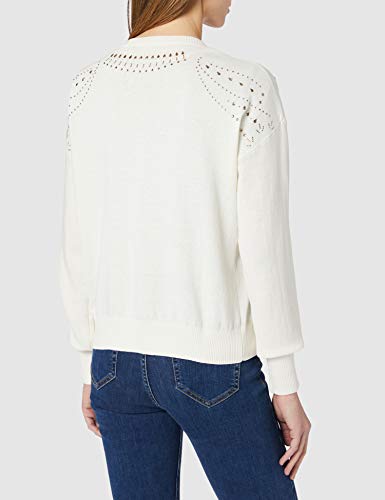 Desigual Jers_Columbia Cardigan Jersey, Blanco, L para Mujer