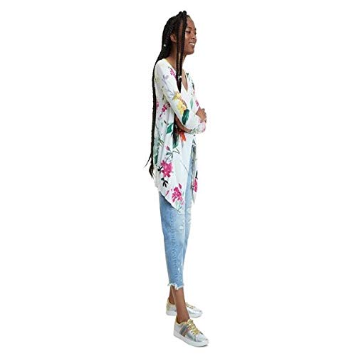 Desigual Jers_kolkata Chaqueta Punto, Beige (Crudo 1001), M para Mujer
