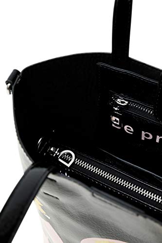 Desigual PU Shopping Bag, Bolsa de Almacenamiento para Mujer, Negro, U