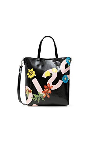 Desigual PU Shopping Bag, Bolsa de Almacenamiento para Mujer, Negro, U