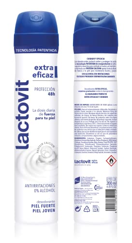 Desodorante Extra Eficaz con Microcápsulas Protect, 0% Alcohol, Anti-irritaciones y Eficacia 48H (Pack 6)