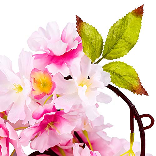 DESON Guirnalda de Flores Artificiales, 1.8m de Guirnalda de Flores de Cerezo para Decoración en Bodas Fiestas Casas